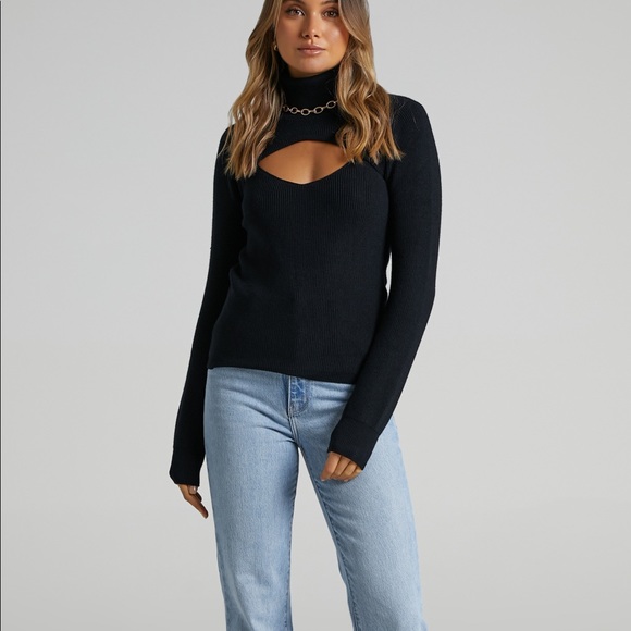 Showpo Keagan Knit Long Sleeve Top with High Neck ✨ - Picture 6 of 7